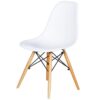 Set mit 4 weißen Stühlen im skandinavischen Design