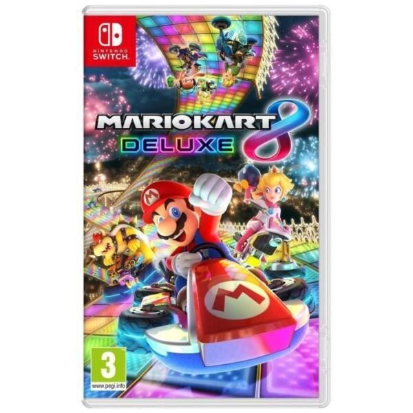 Nintendo Switch Konsole mit Neon Joy-Con Pair + Super Mario Odyssey + Mario Kart 8 Deluxe