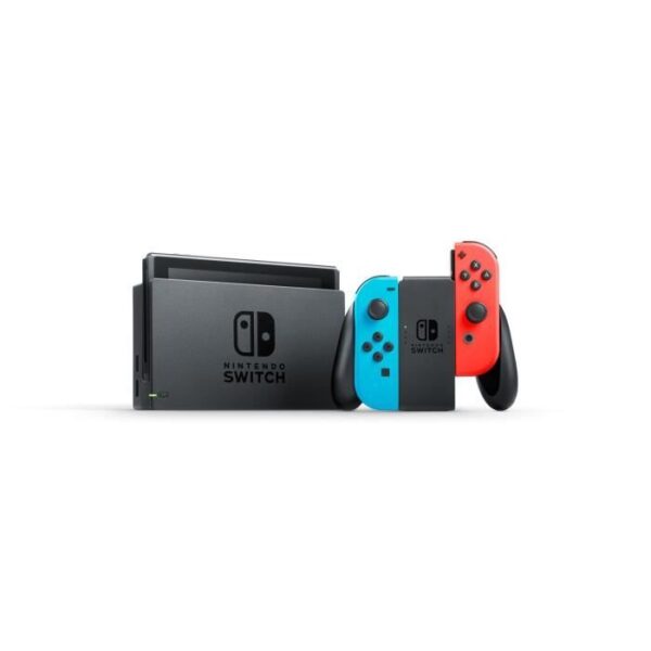 Nintendo Switch Konsole mit Neon Joy-Con Pair + Super Mario Odyssey + Mario Kart 8 Deluxe