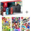 Nintendo Switch Pack Neon + Neue Super Mario Bros U Deluxe + Super Mario Party + Mario Kart 8 Deluxe + Download-Code 35 € Nintendo